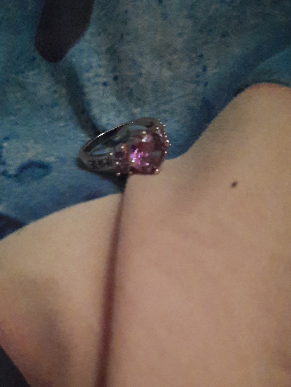 Three Stone Gold Amethyst Cocktail Ring